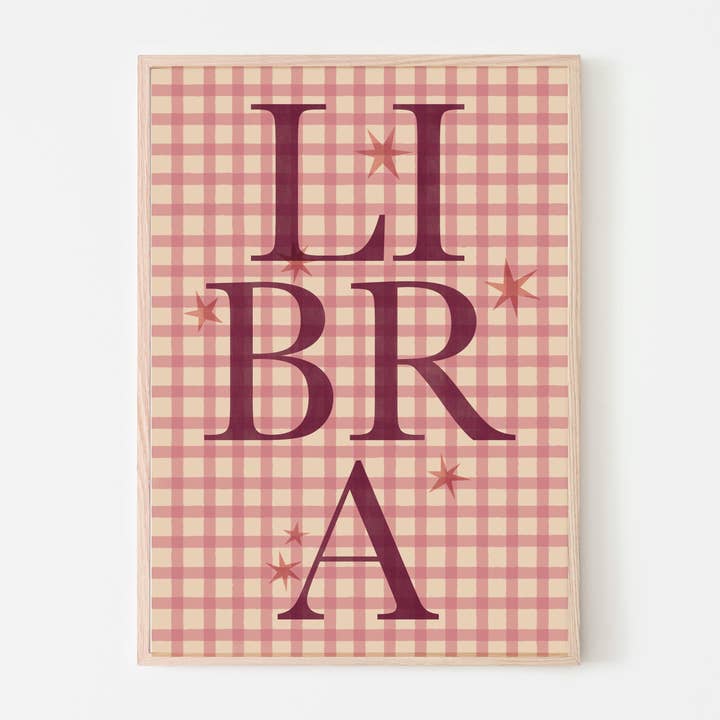 Libra Zodiac Wall Art Print for wholesale by P's Emporium