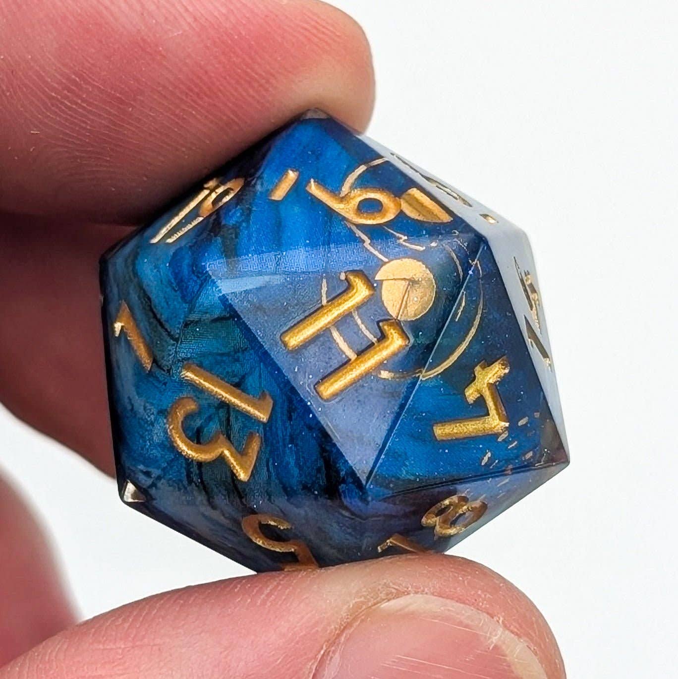 EBONWOOD - Wholesale Dice - Mist and Moon - 7 Piece Luxury D&D Dice Set2