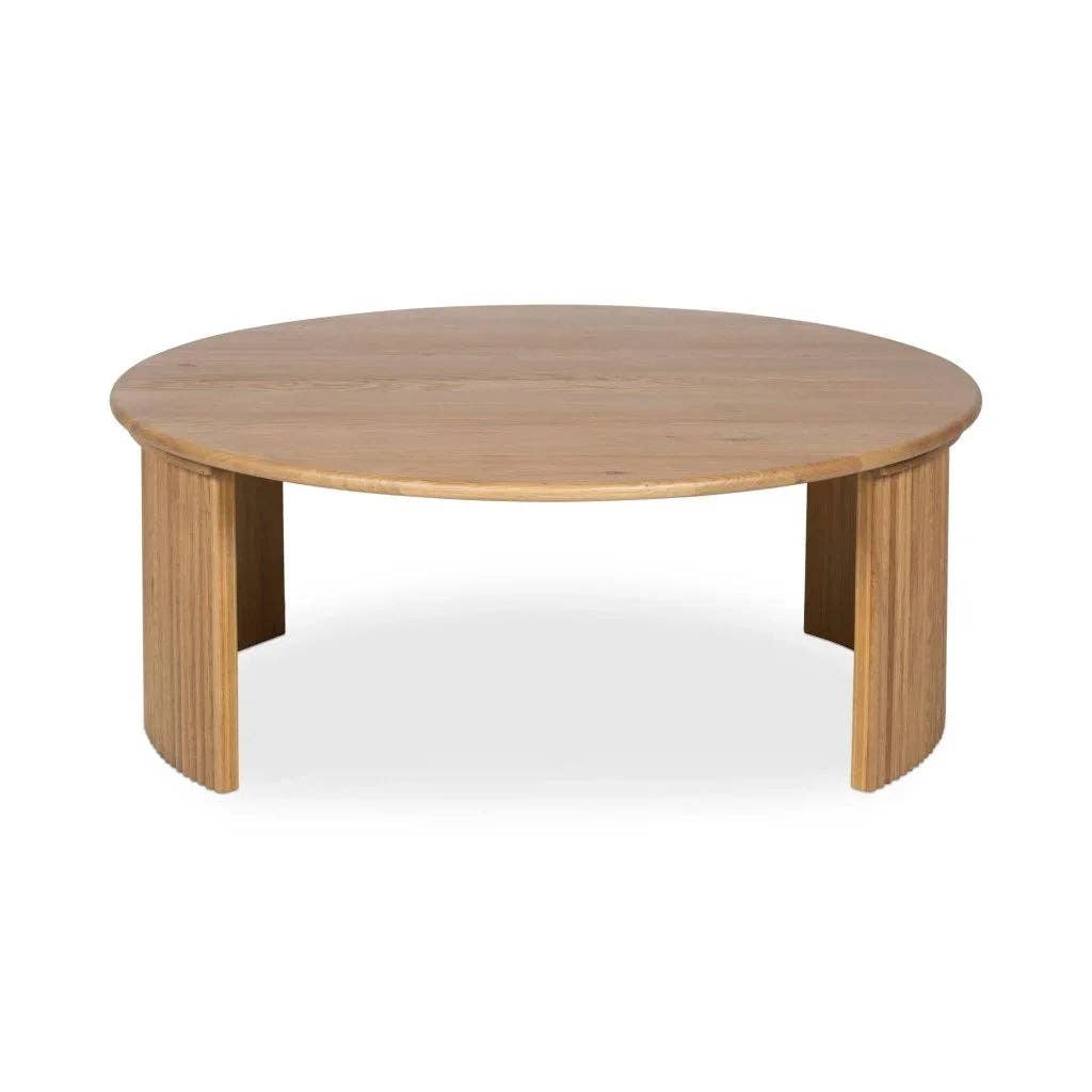LOOMLAN - Wholesale Coffee Table - Penny Solid Oak Top Round Coffee Table42
