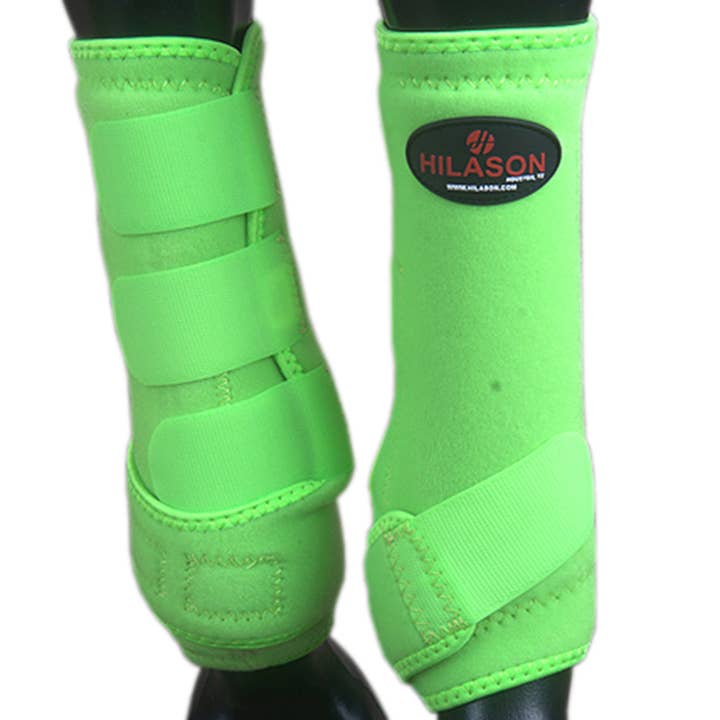 Lime Green Large HILASON Horse Medicine Sports Boots Rear Hind Leg for wholesale by HILASON