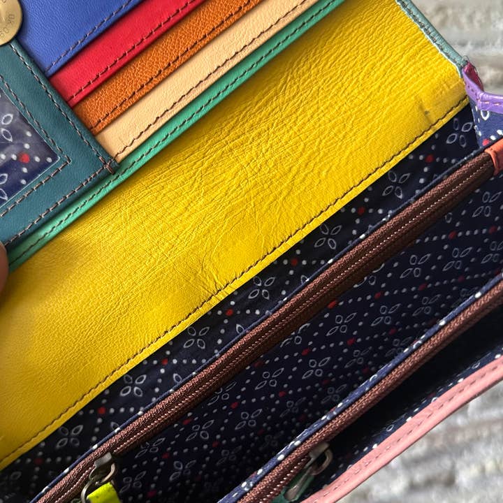 FRINGE & LUXE - Vente Portefeuille – femme - Portefeuille en cuir de vachette à imprimé animalier cousu western 1