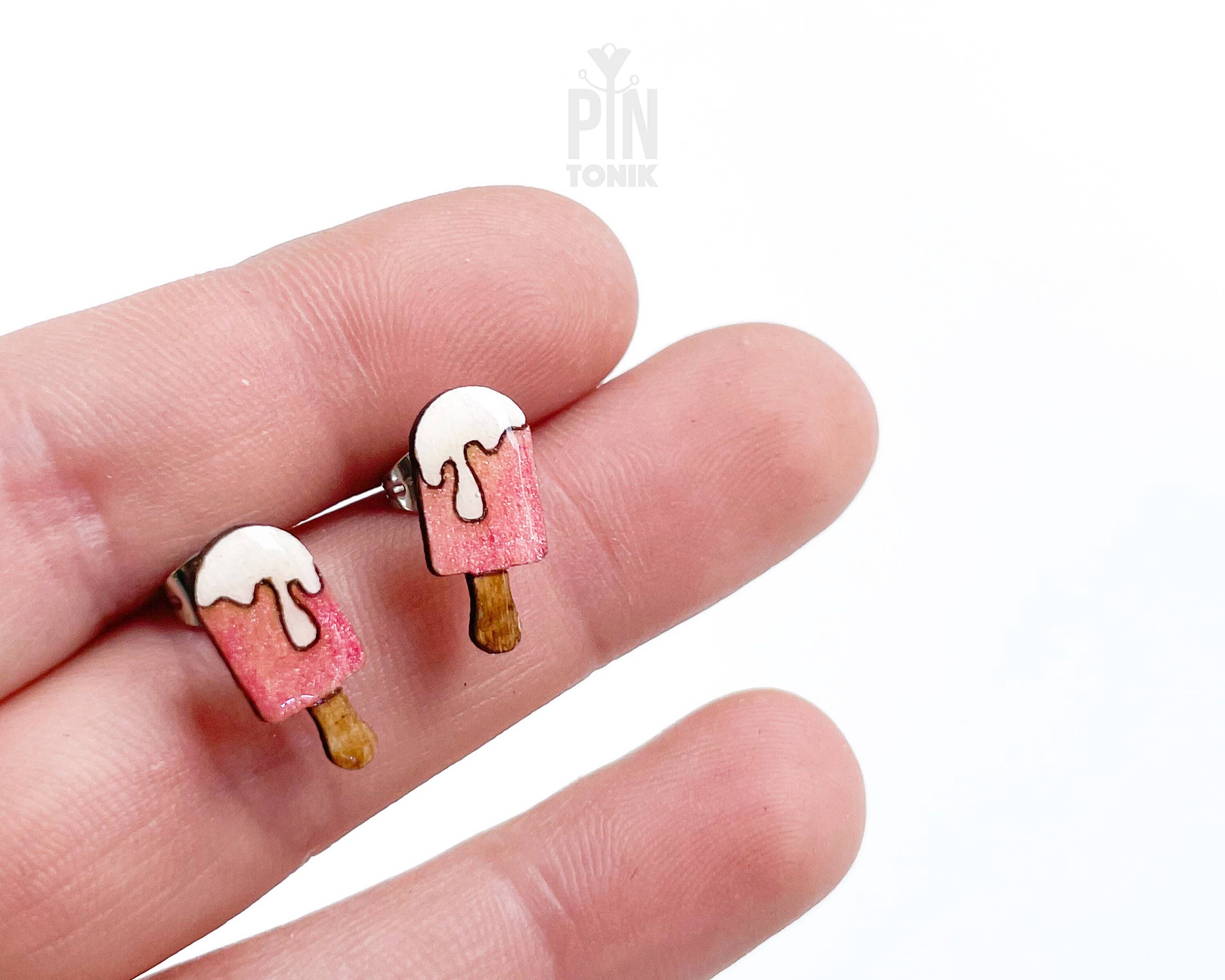 PinTonik - Wholesale Stud/Post Earrings - Ice Cream Popsicle Stud Earrings - Miniature Food Jewelry3
