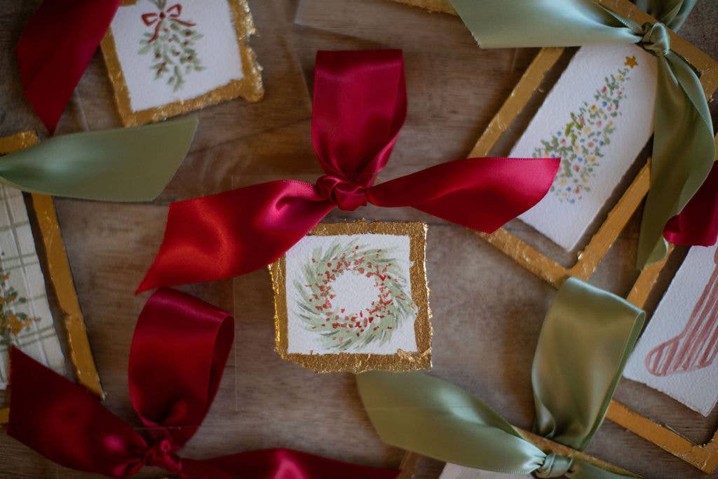 Porter Rivers Art - Wholesale Ornament - The Wreath - Hand Painted Watercolor Ornament