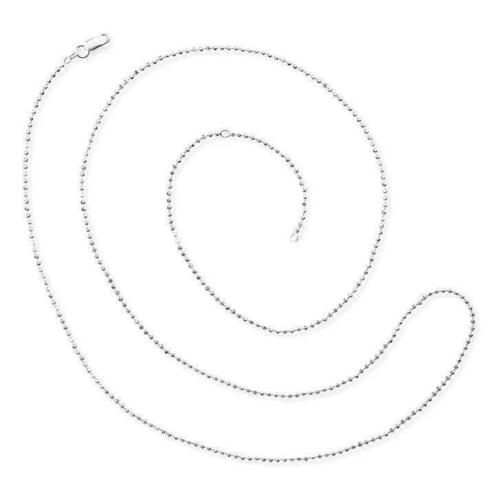 Faceted silver ball chain in the length 80 + 85 cm for wholesale by Heartbreaker designd by Drachenfels