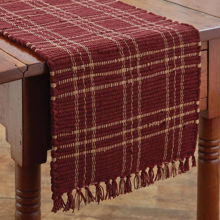 Sturbridge Chindi Table Runner - 36"L - Wine for wholesale by Park Designs