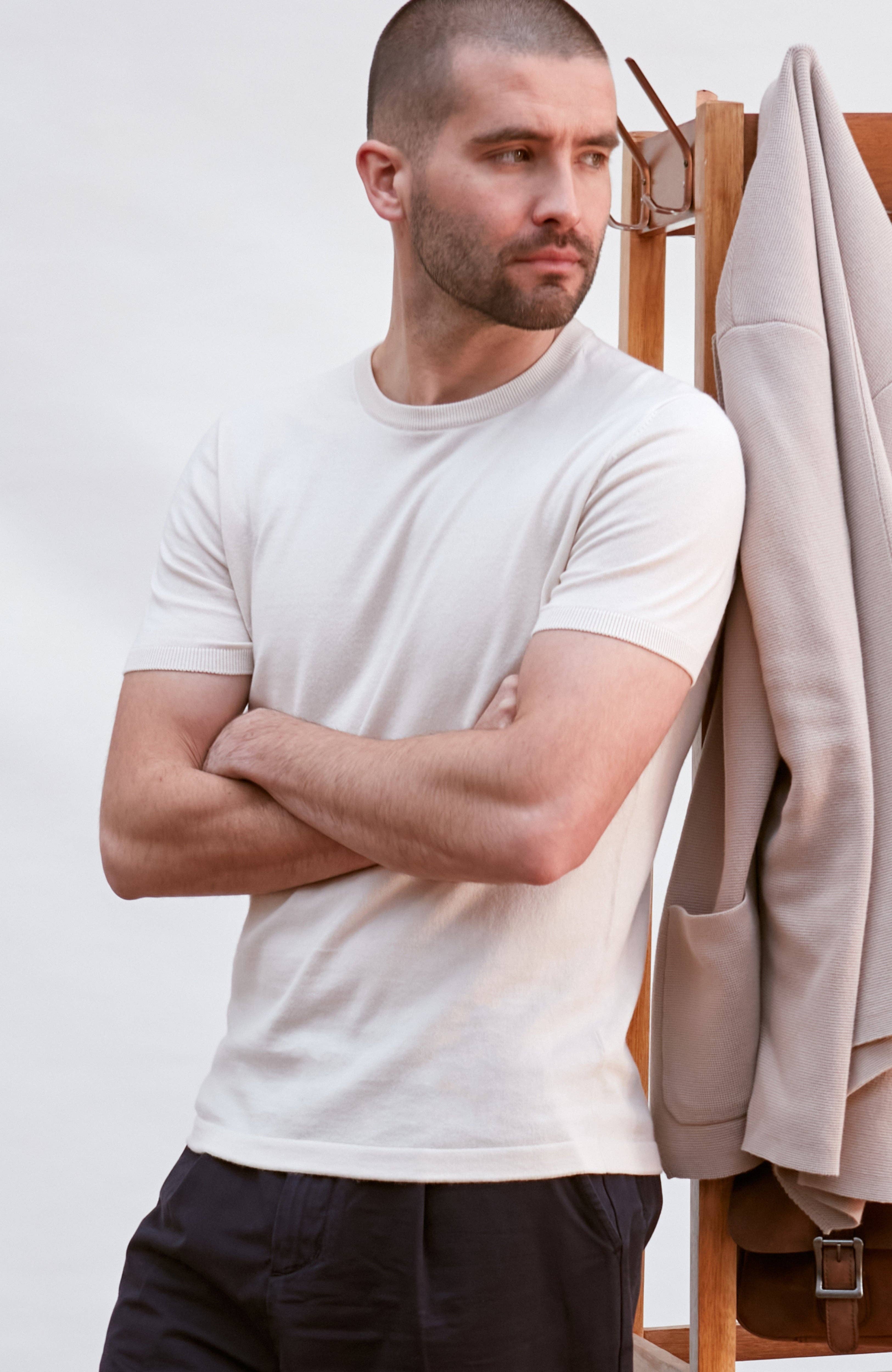 Paul James Knitwear - Wholesale T-Shirt - Men's - Mens Ultra Fine Cotton Knitted T-Shirt66