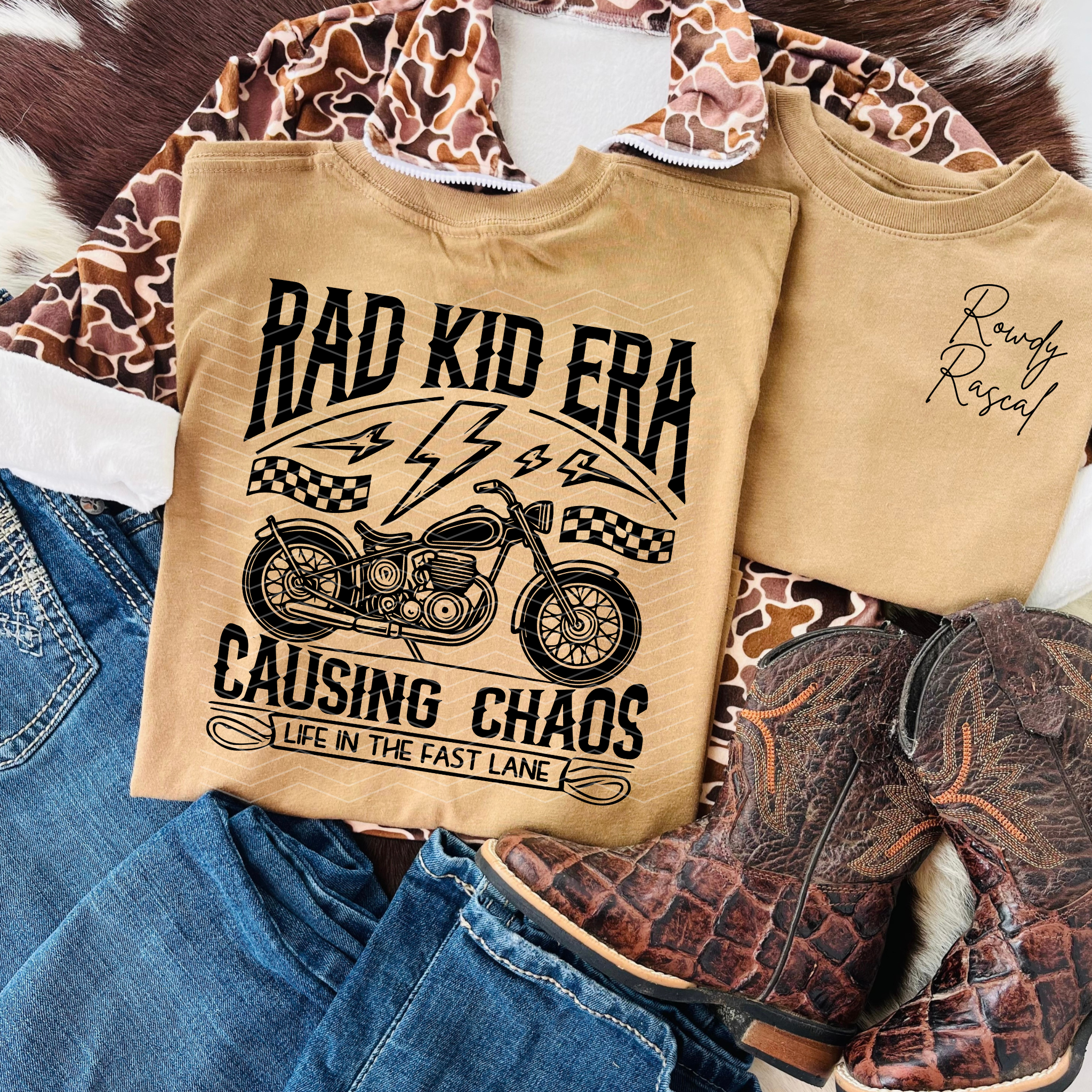 Rowdy Rascal Boutique LLC - Wholesale Screen Printed T-Shirt - Kids - Rad Kid Era Tee0