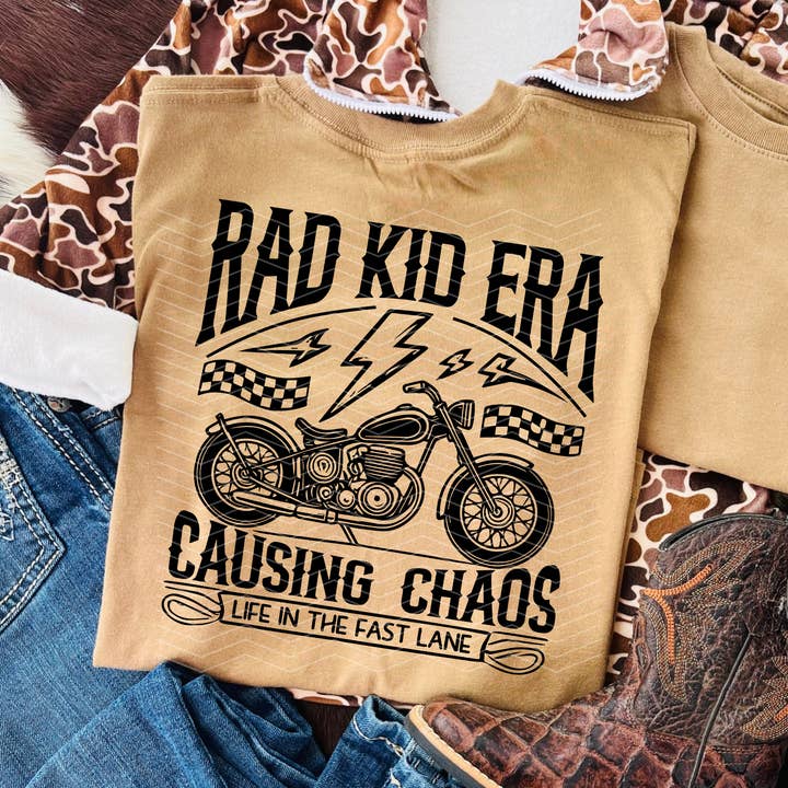 Rowdy Rascal Boutique LLC - Wholesale Screen Printed T-Shirt - Kids - Rad Kid Era Tee0