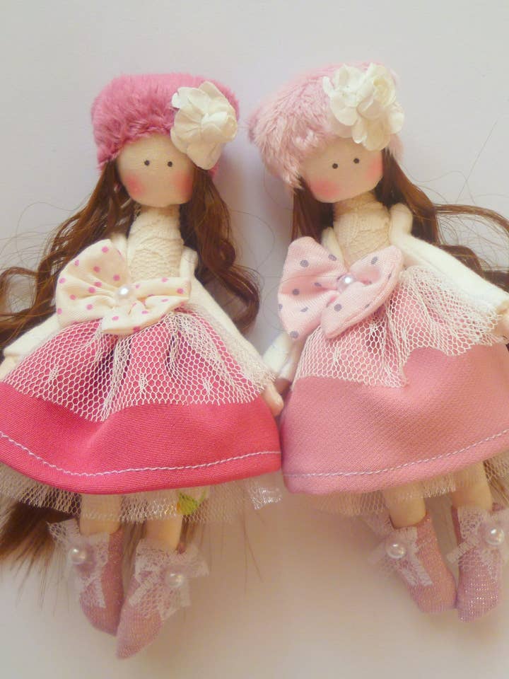 Cute Miniature Handmade Textile Fairy Doll for Dollhouse for wholesale by ChernikovaNataliya