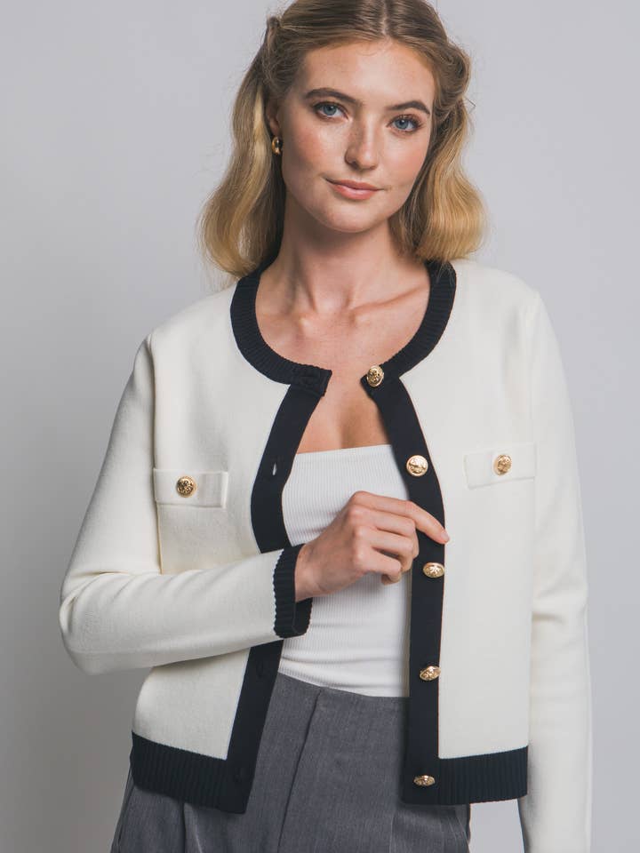 MOCHA ...0902 Knitted Cardigan Jacket With Jewel Buttons SI-28715 for wholesale on Faire0