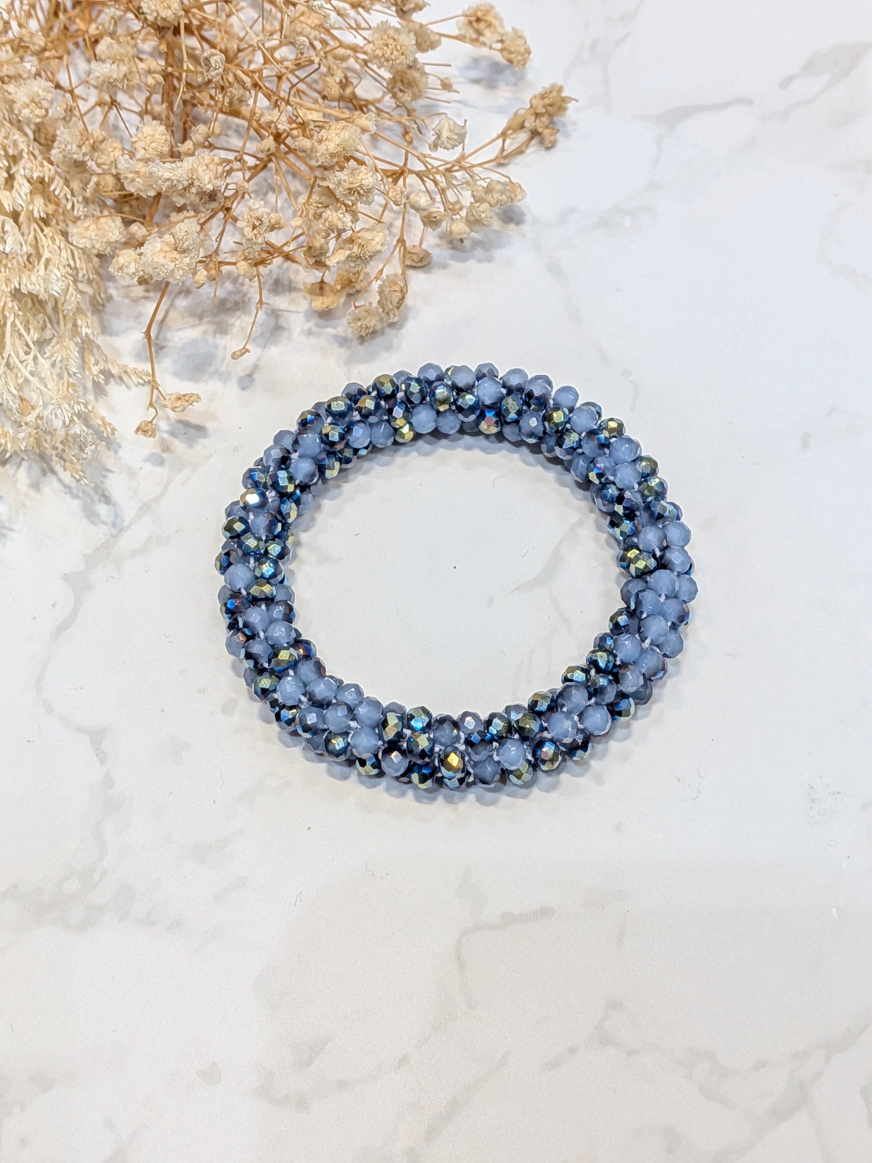 LOLO & YAYA - Wholesale Link & Chain Bracelet - Blue-tone crystal effect bracelet31