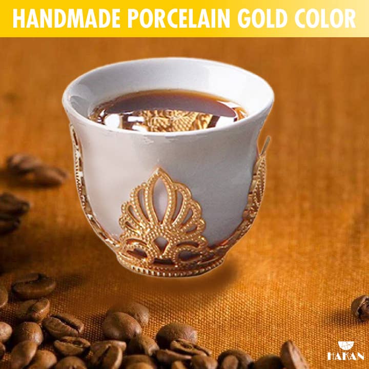 Hakan – Großhandel Tee-/Kaffeetasse – Mirra Kaffeetassen, 6er-Set, türkische Kaffeetassen, 1,8 oz