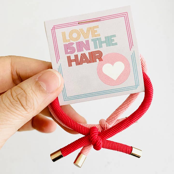 Tiny Gift Society - Wholesale Hair Tie - "Love is in the Hair" Hair Tie - Valentines Thank You Gift