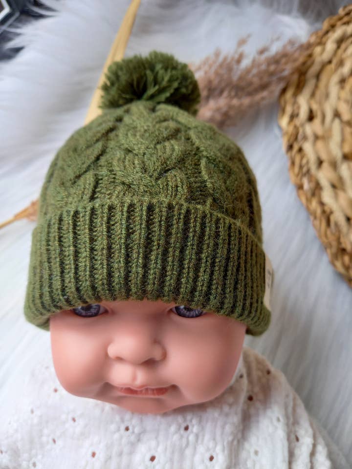Gorro de bebé de lana merino verde para venta al por mayor de Happy by Lies