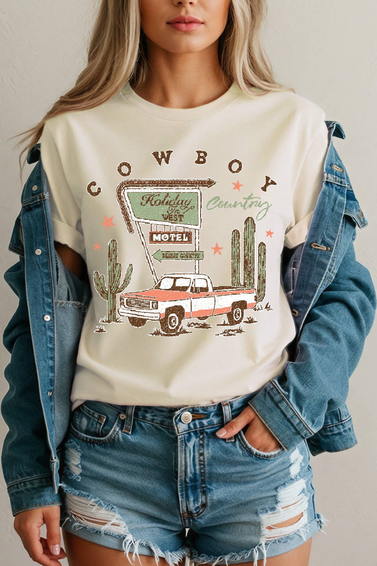 Amused by Blue - Wholesale Screen Printed T-Shirt - Women's - Women Country Graphic Print Short Sleeve Solid Top6