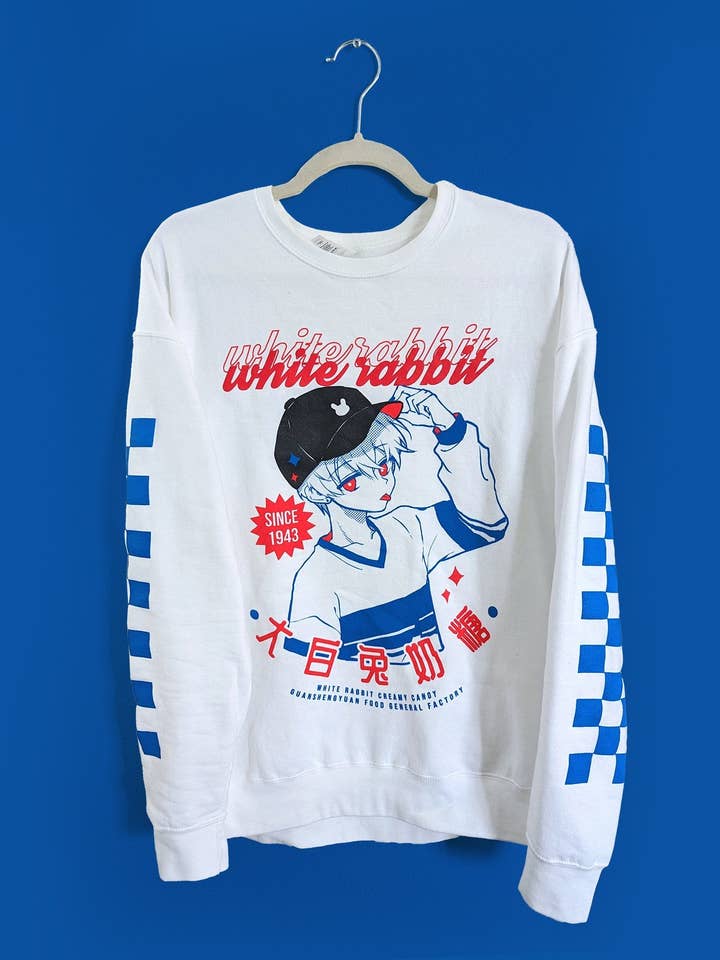 Maglione Girocollo Coniglio Bianco (Ragazzo) per la vendita all'ingrosso da parte di HideawayMelon