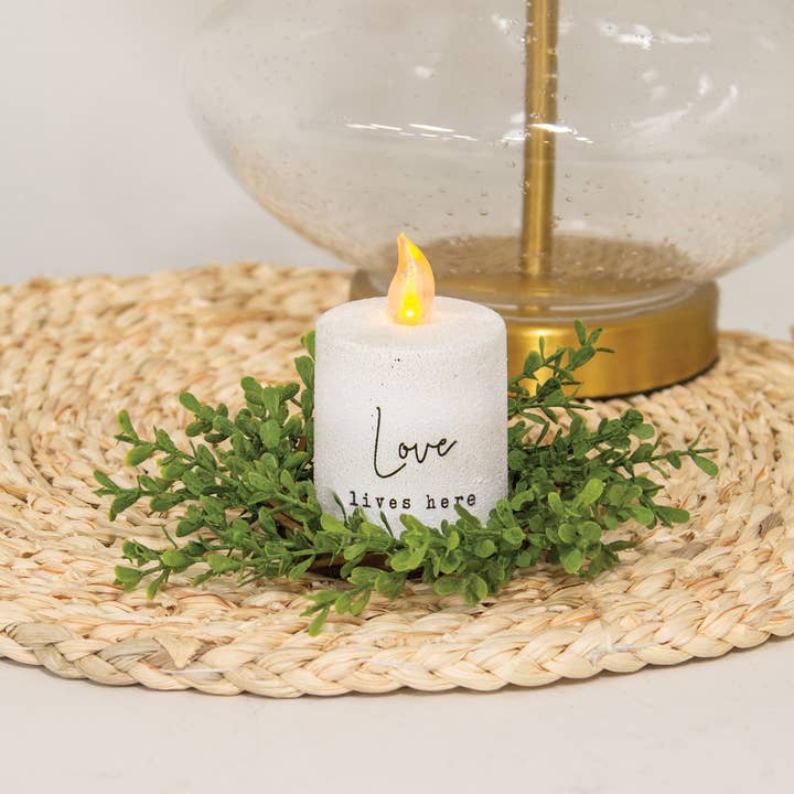 Col House Designs - Wholesale Artificial Plant - Baby Boxwood Candle Ring - 2.5"1