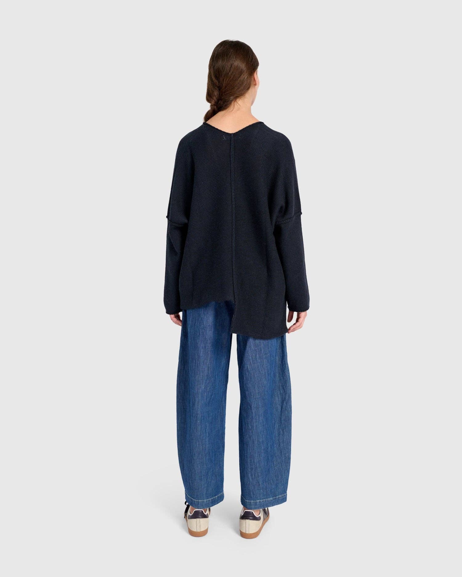 Bliss Slouchy Sweater, Navy for wholesale on Faire4