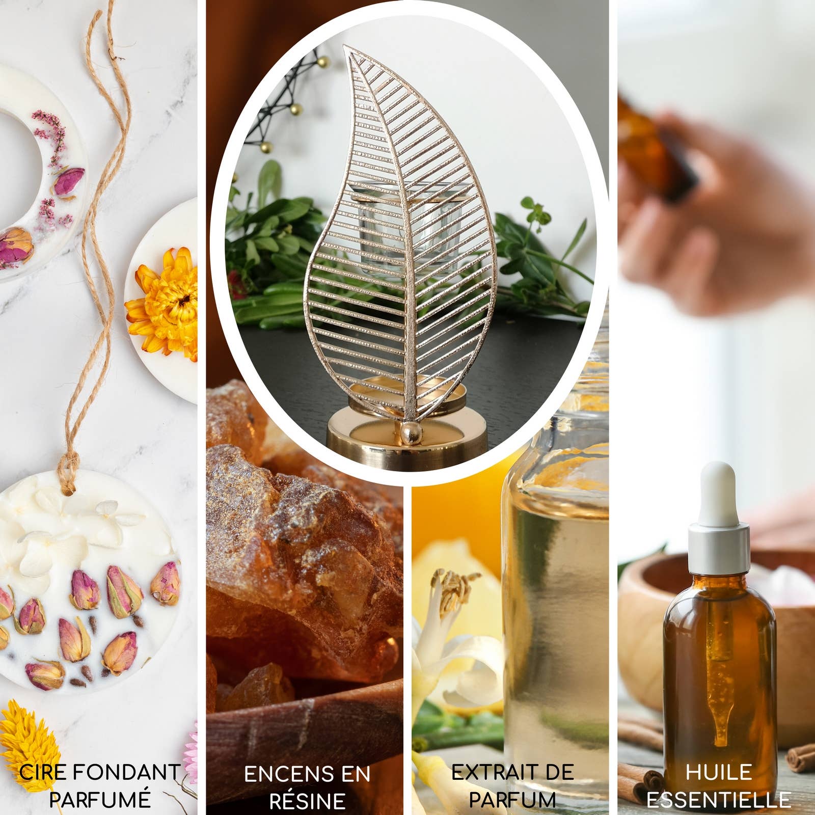 Zen'Arôme - Wholesale Oil Warmer - Oil Burner and Scented Wax Melter Palm Metal and Ceramic3