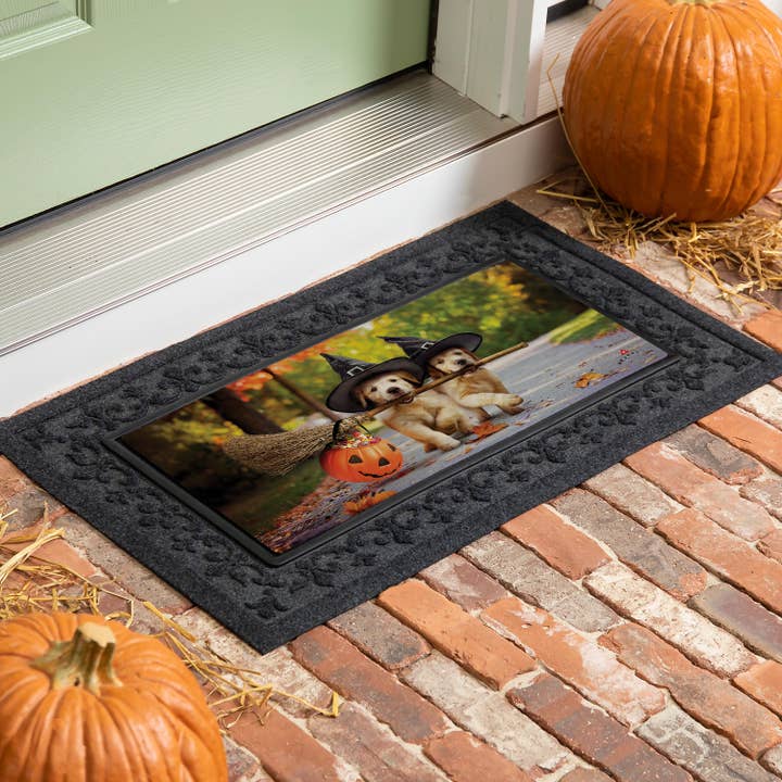 Evergreen Enterprises - Wholesale Door Mat - Goldens With Brooms Sassafras Switch Mat