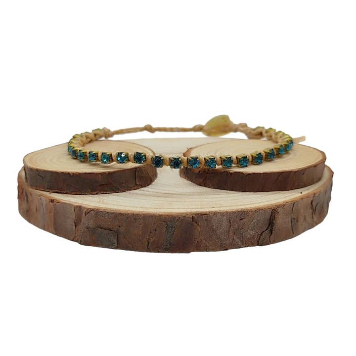 Kristallkedjearmband Små - Indicolite för wholesale av QUÉ MÁS JEWELS