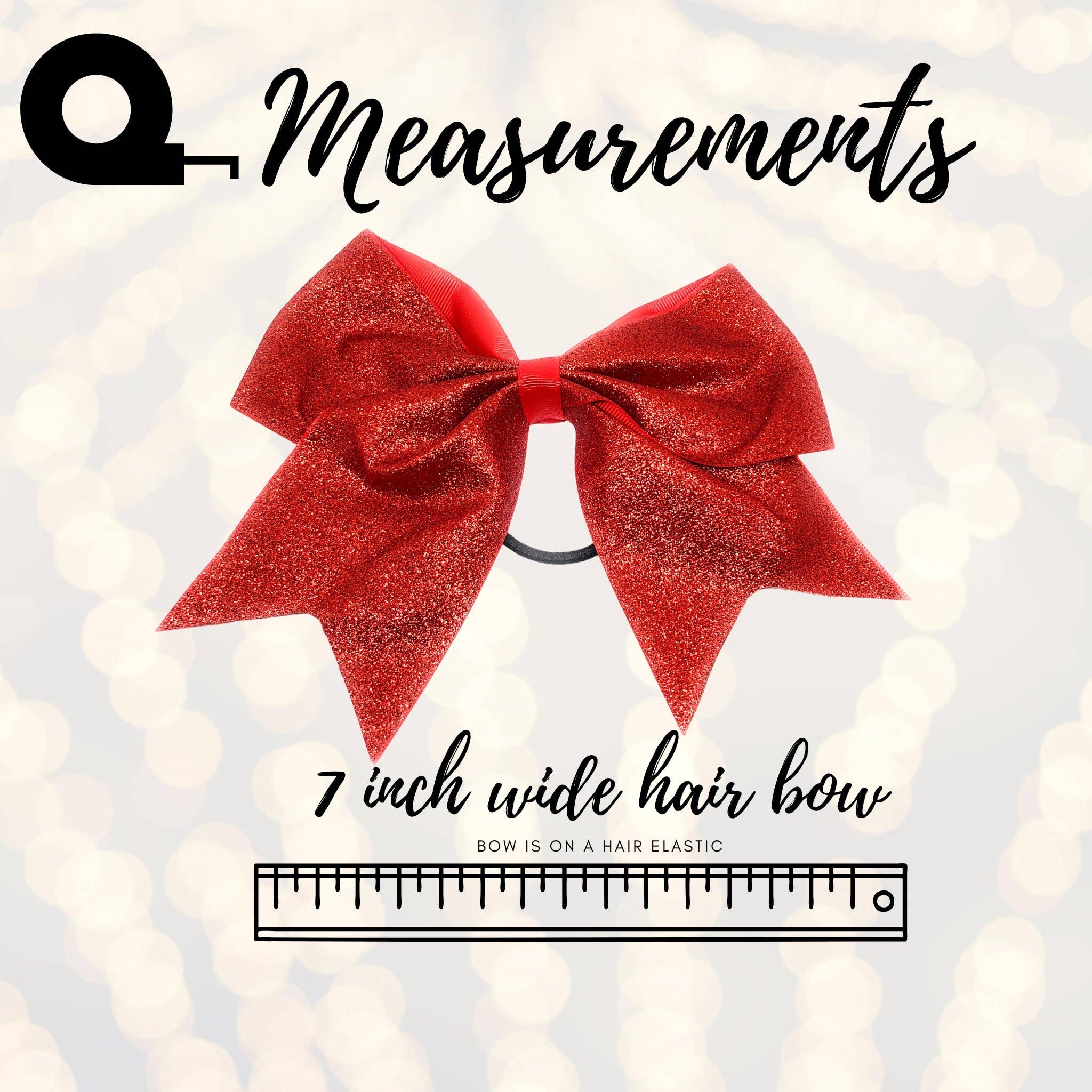 Chicky Chicky Bling Bling - Wholesale Hair bow – Kids - Girls 7 inch Stiff Glitter Cheer Hair Bow Ponytail Holder