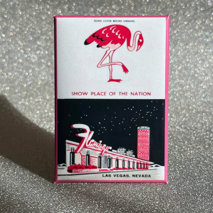 Flamingo Vintage Matchbook Magnet for wholesale by Battle Born Brand