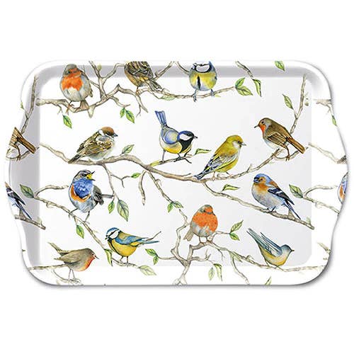 Tray Melamine 13X21cm - Birds Meeting for wholesale by Elegant Gifts