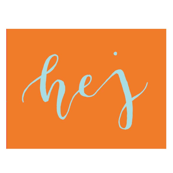 KBW19 Mini Hej Greetings Card for wholesale by Kali Stileman Publishing