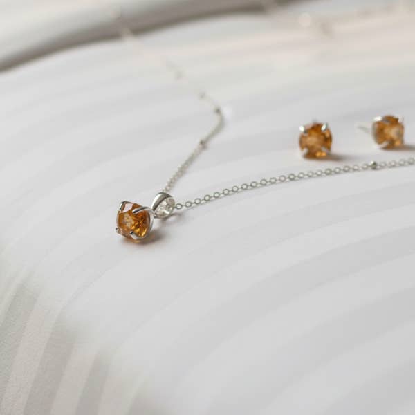 Conjunto de Citrino Hecho a Mano en su Forma Natural en Plata 925 para venta al por mayor de Aromatik Australia