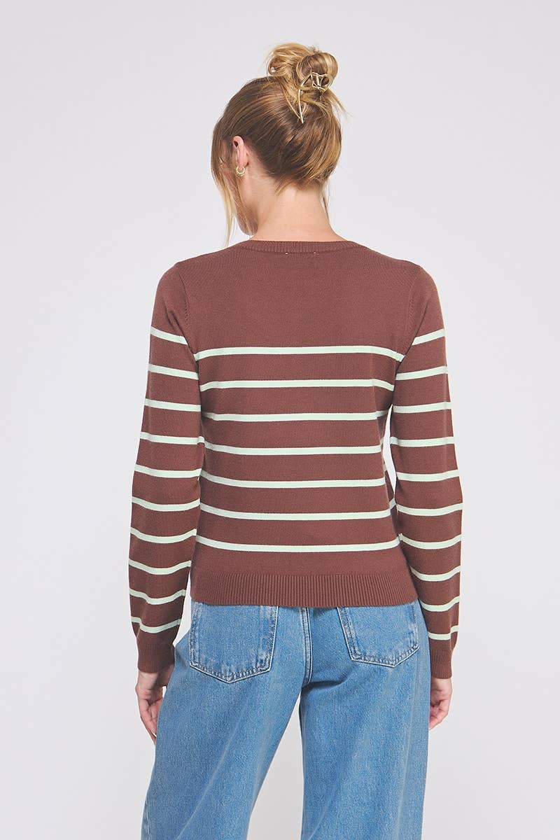 Allie Rose - Wholesale Knit Top - Women's - Fine gauge striped sweater4