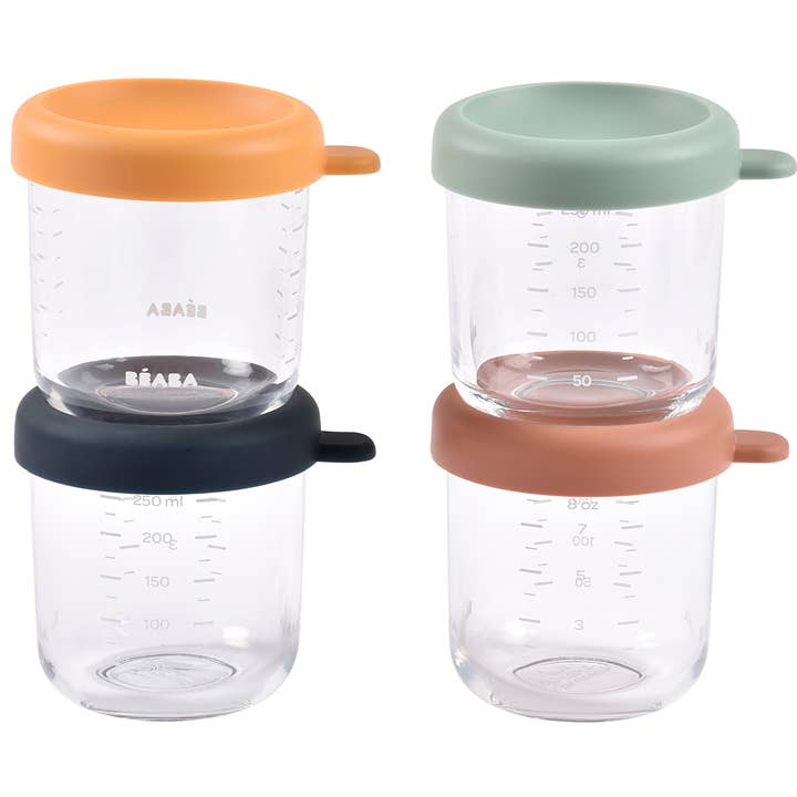 BEABA & Childhome - Wholesale Jar - BEABA 4 Pack Glass Baby Food Jars-8oz- Sunrise