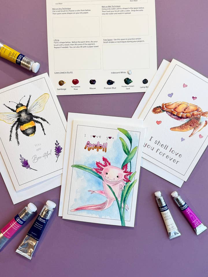 Watercolor Painting Kit: Little Love Notes for wholesale by Emily Marie Watercolors