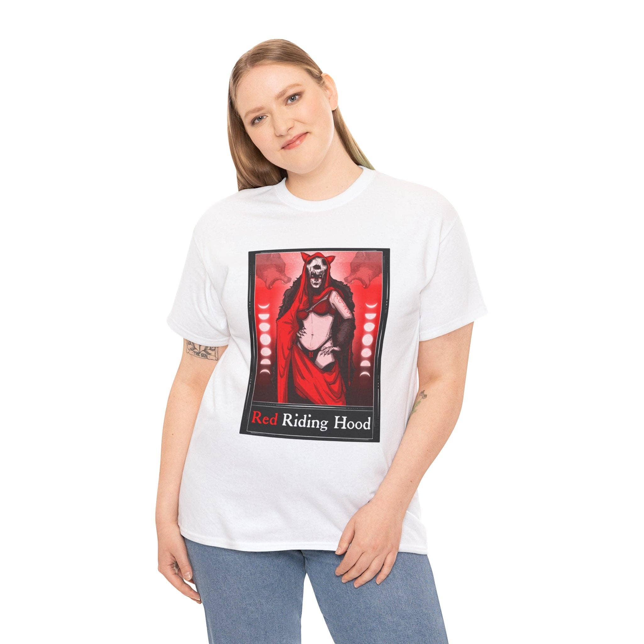 LVB Art - Wholesale T-Shirt (Graphic) - Unisex - Red Riding Hood Tarot  (Front & Back Print) Unisex Heavy Cotton Tee44