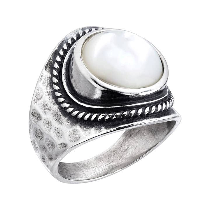 White Silpada 'Pearlized' Natural Mother-of-Pearl Ring i for wholesale on Faire1