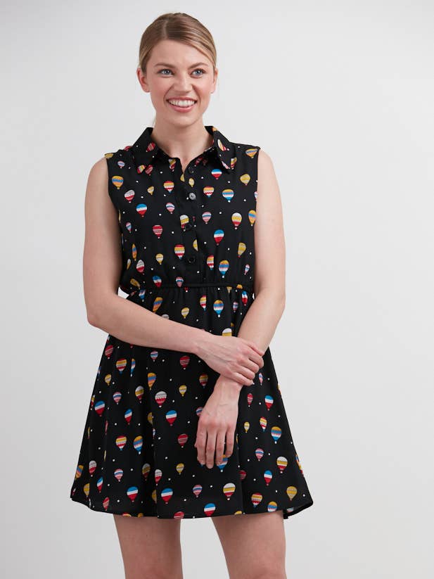 SM WARDROBE - Vendita all'ingrosso Vestito - Donna - ABITO CON COLLETTO STAMPA MONGOLFIERA0