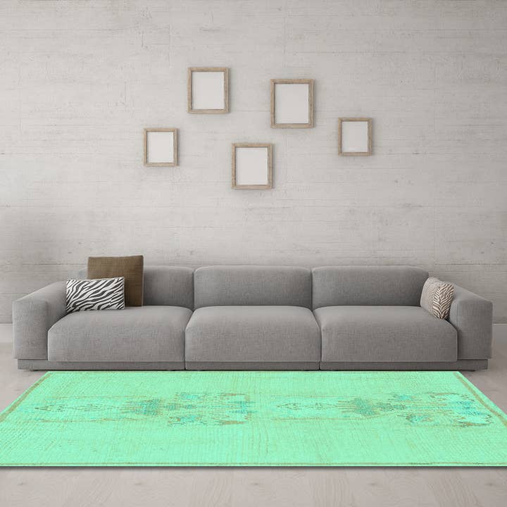 Machine Washable Abstract Turquoise Modern Area Rugs for wholesale by Ahgly