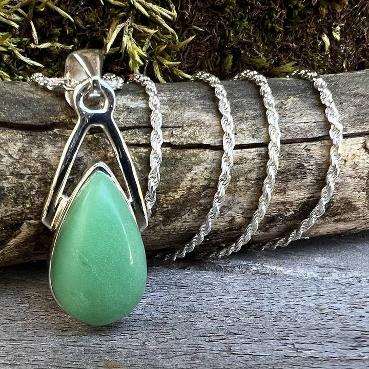 Krysopras nyckelben hänge Sterling Silver för wholesale av Nugent Jewelry