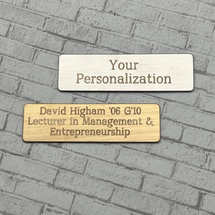 Placa de metal personalizada, etiqueta de metal grabada, etiqueta pequeña, para venta al por mayor de Hazel Grove Customs