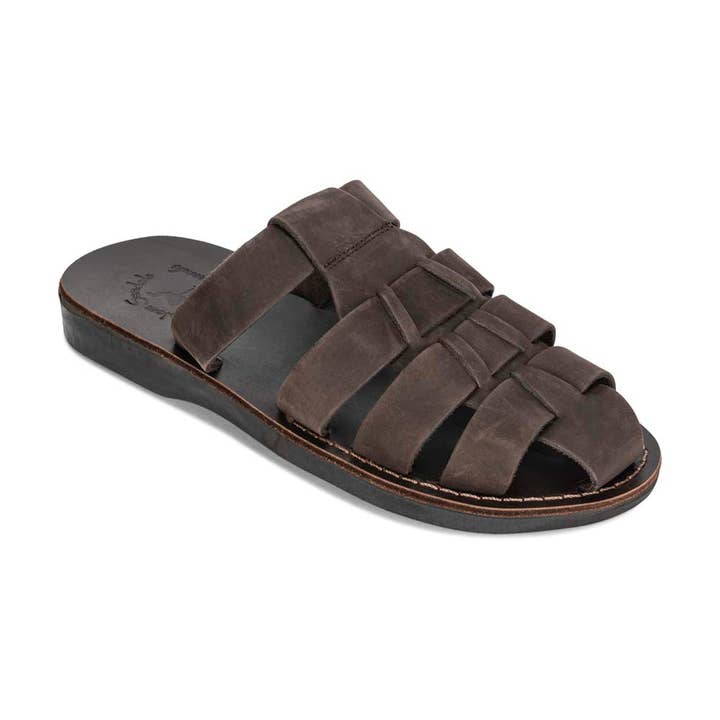 Michael Slide - Leather Pacific Slide Sandal | Brown Nubuck for wholesale by Jerusalem Sandals