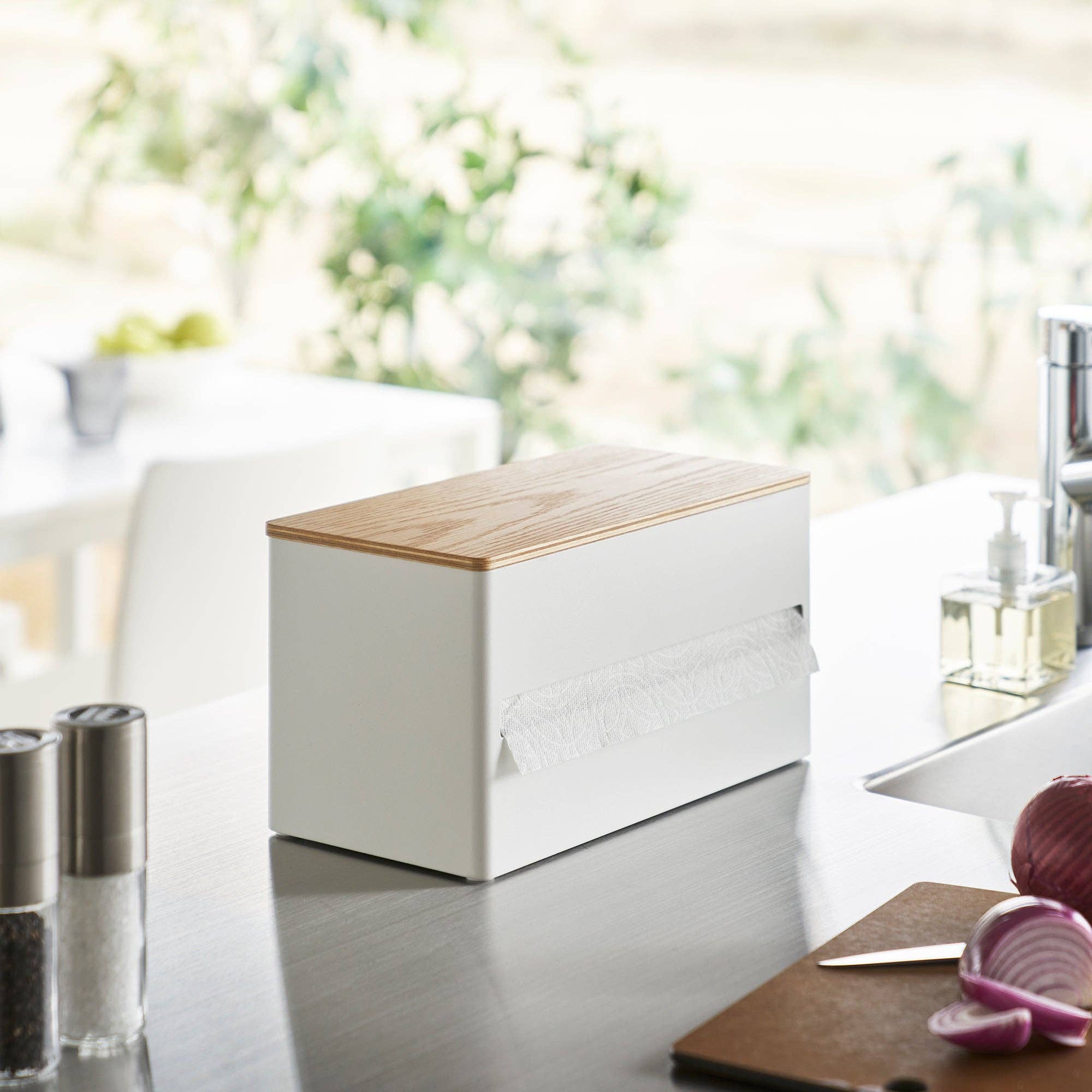 Yamazaki Home - Wholesale Paper Towel Holder - Paper Towel Dispenser - Steel + Wood0