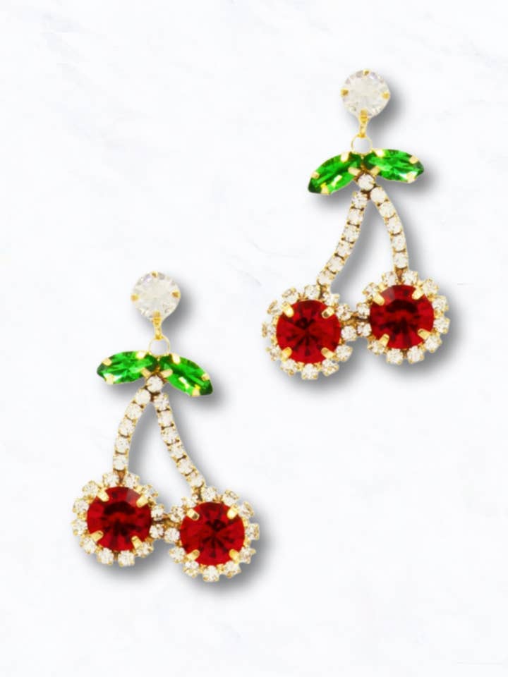 Kristall-Kirsch-Tropfenohrringe für den Großhandel von Suzie Q USA