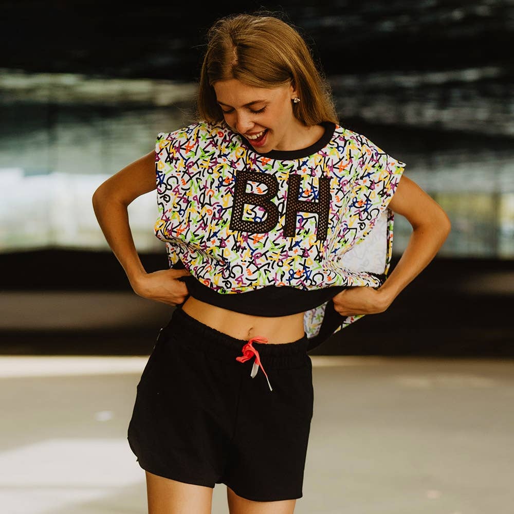 BE HAPPINESS - Vendita all'ingrosso Maglietta - Donna - Top con stampa lettere in stile punk7