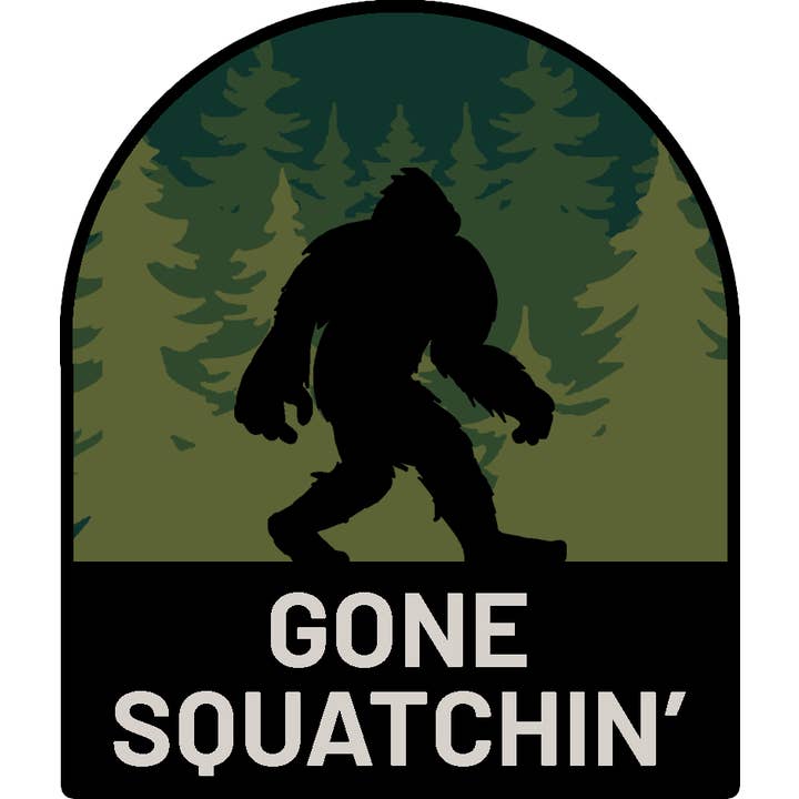 Gone Squatchin' Bigfoot Sticker voor wholesale door Sock Harbor / Bigfoot Sock Co.