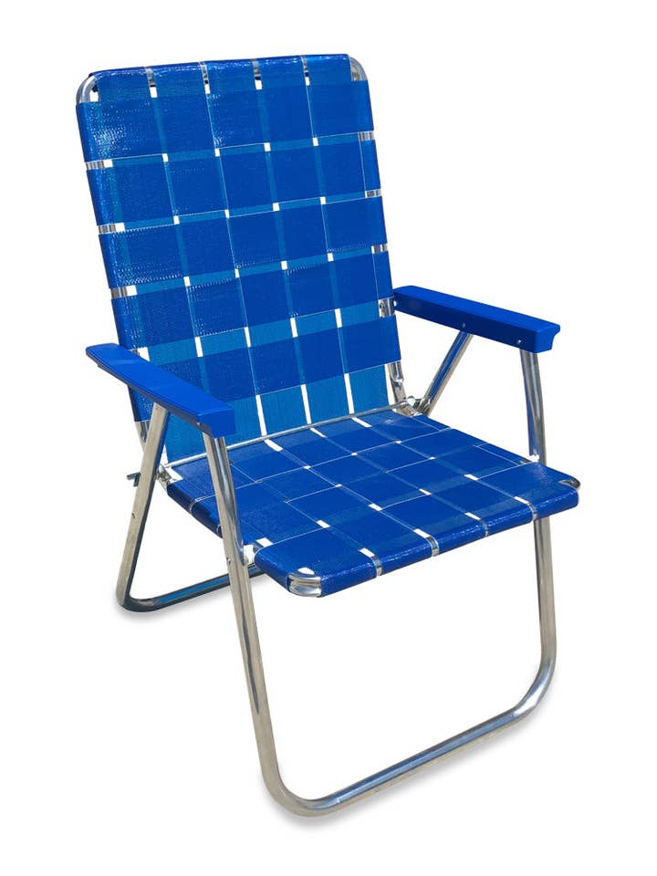 Chaise classique Blue Wave avec accoudoirs bleus pour la vente par Lawn Chair USA