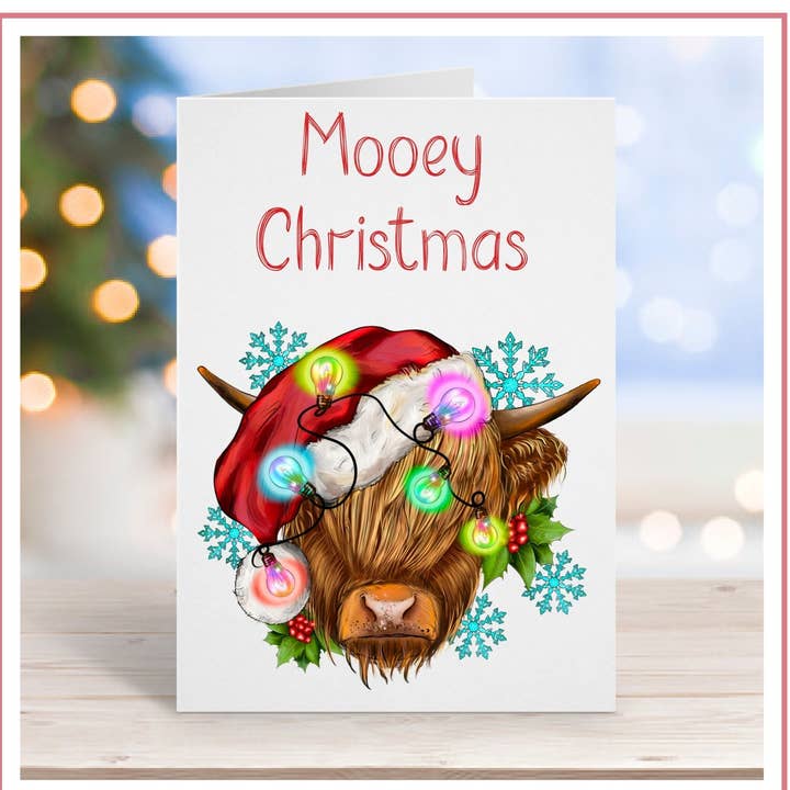 Cow Christmas Card for wholesale by Asher Rose