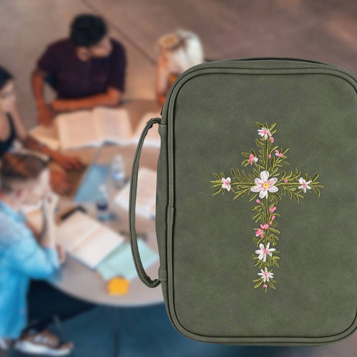 Dicksons - Vendita all'ingrosso Copertine Bibbia - Custodia per Bibbia Colomba Bianca Ricamo Croce Verde Taglia XL1