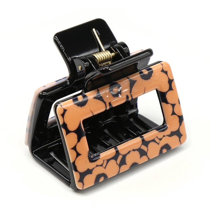 Clip a artiglio medio arancione floreale retrò per la vendita all'ingrosso da parte di Peace Of Mind