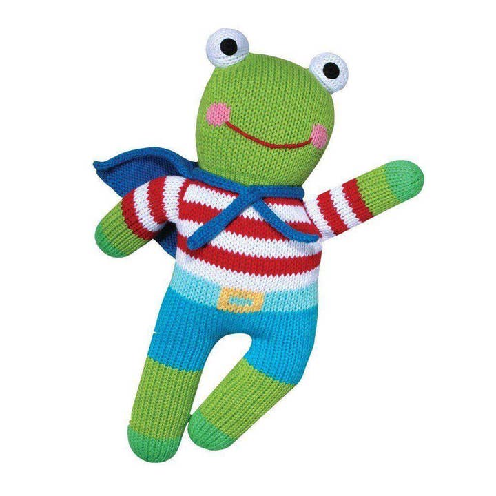 Petit Ami & Zubels – wholesale Docka - Barn – Freddy den flygande grodan stickade dockan