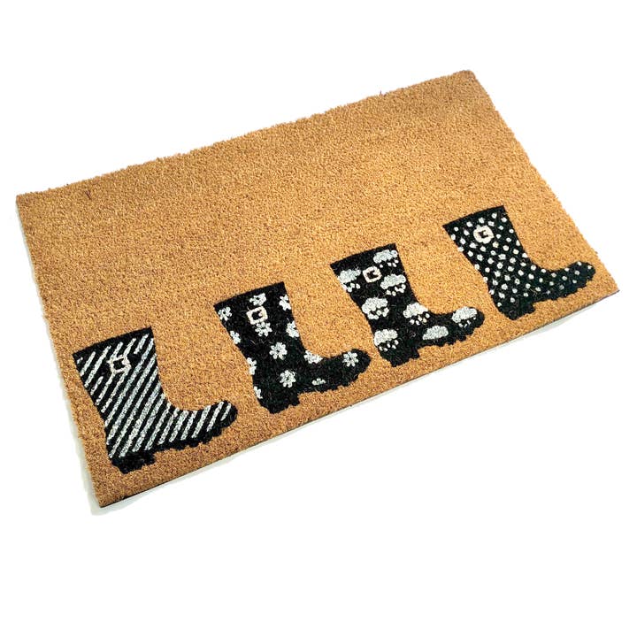 Wellington Boots Coir Door Mat for wholesale by Black Ginger